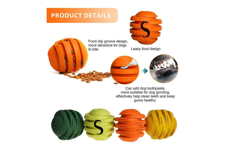 2x Petopia Ultra Tough Rubber Zesty Orange Dog Toy Chew Treat Reward Dental Sml