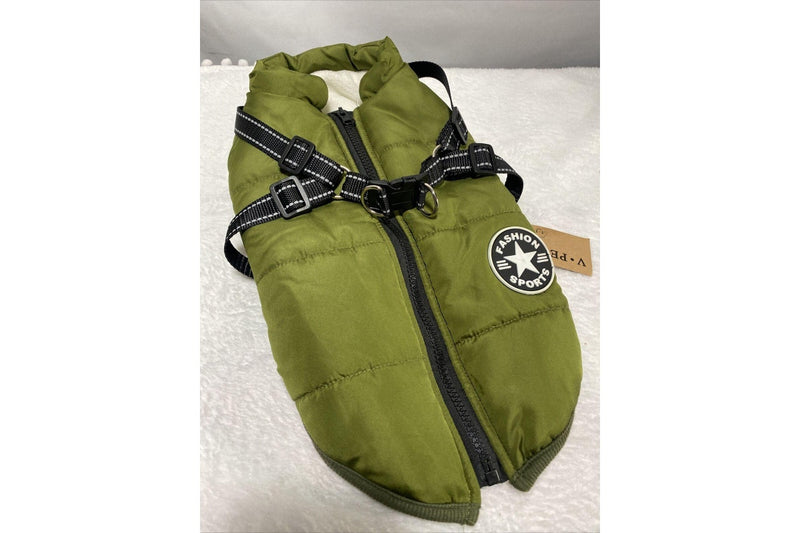 Ozstock V.Pet.B.R Vest Jacket with Harness Waterproof Fashion Sports Green (XL)