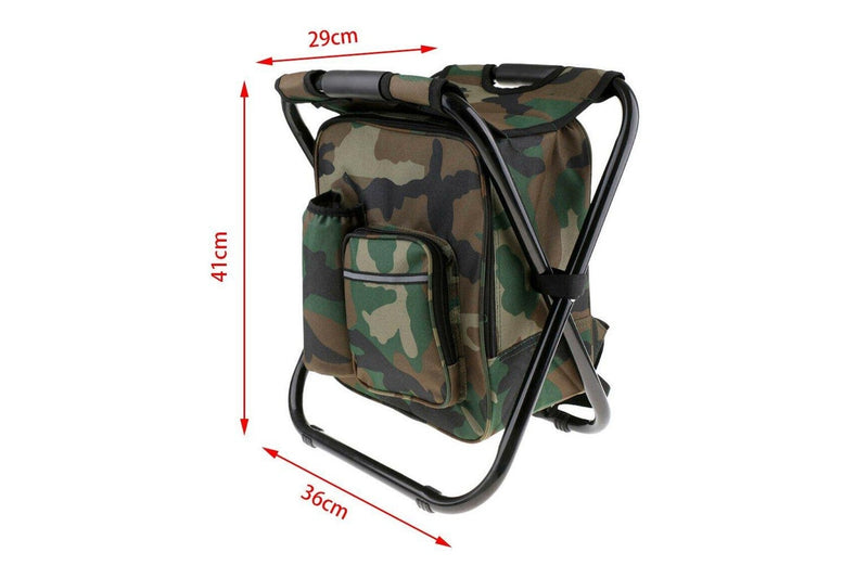 Portable Folding Backpack Chair Camping Stool Cooler Bag Rucksack Beach Fishing 150Kg Load Green Camping Chairs