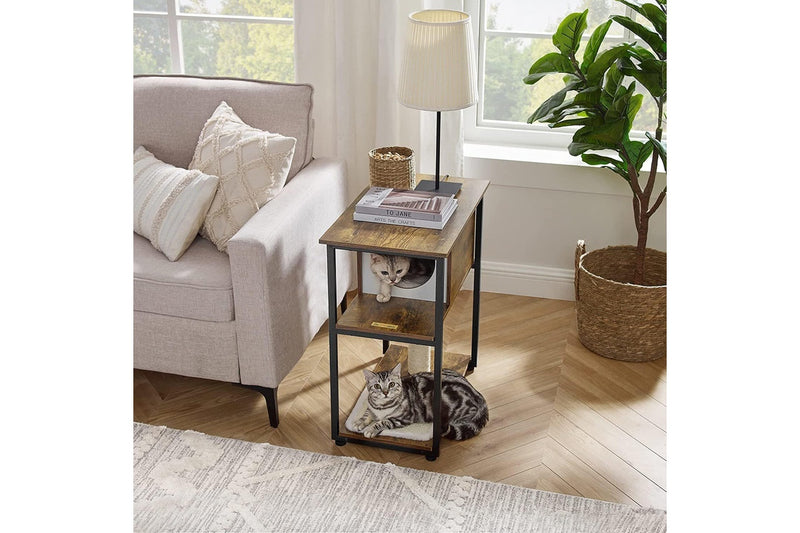 VASAGLE Feandrea Cat Tree and End Table - Rustic Brown