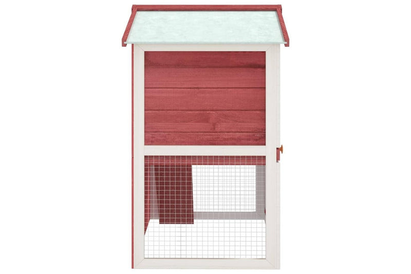 Outdoor Rabbit Hutch 3 Doors Red Wood vidaXL