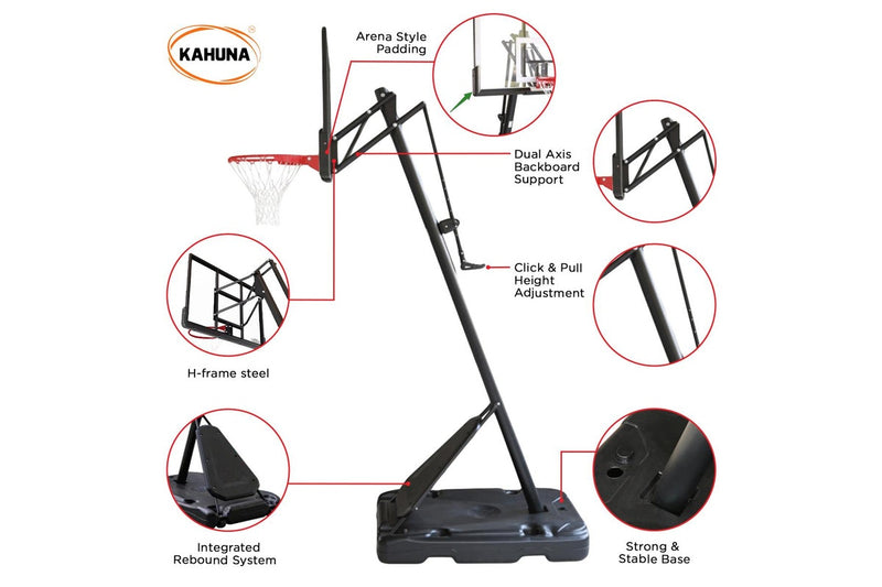 Kahuna Portable Basketball Hoop System 2.3 to 3.05m for Kids & Adults