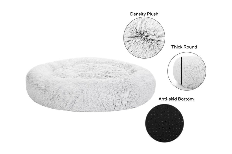 Pawever Pets: Round Nest Calming Bed - Grey (Medium, 100cm)