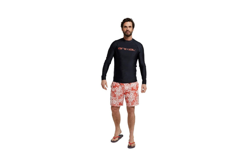 Animal Mens Sonny Logo Rash Guard (Black) (XS)