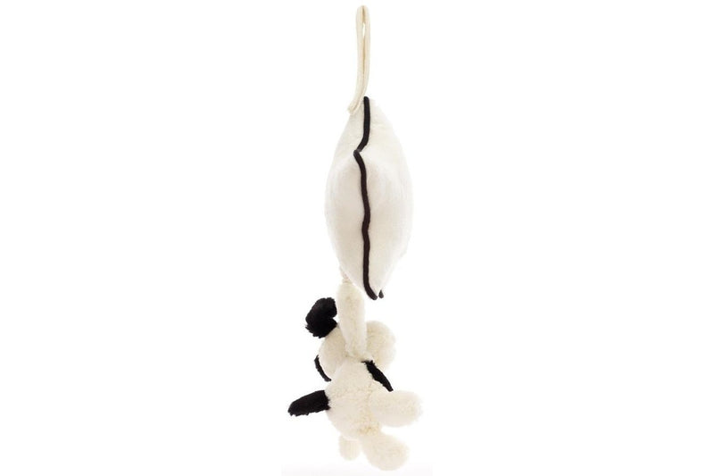 Jellycat: Bashful Puppy Musical Pull - Black and Cream