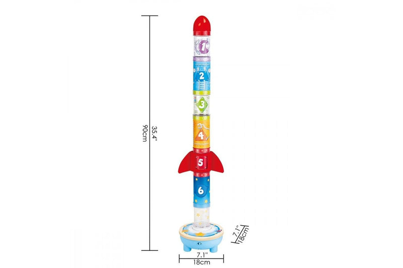 Hape Rocket Ball Air Stacker Learning Music Sounds Kids Toddler Play Toy 24m+