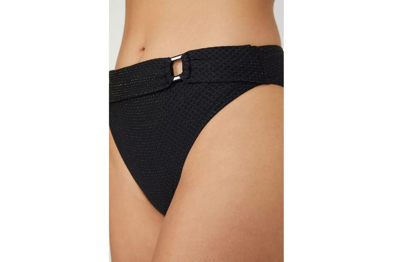 Gorgeous Womens/Ladies Sparkle Ring Detail Bikini Bottoms (Black) (8 UK)