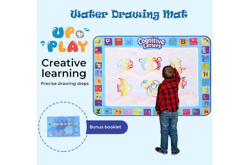 UPnPlay Kids 24 Piece Water Doodle Mat with Drawing Board Magic Pen & Bonus Accessories - Alphabet