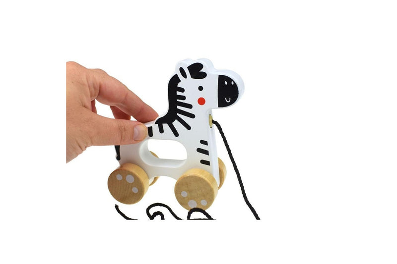 Tooky Toy My Forest Friends Wooden Pull Along Zebra Kids Educational Play 18m+