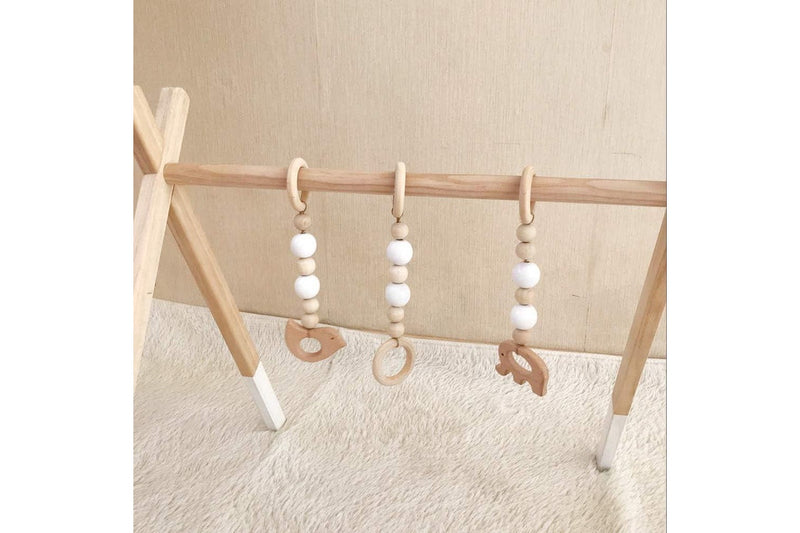 White Wooden Baby Gym Fitness Equipment