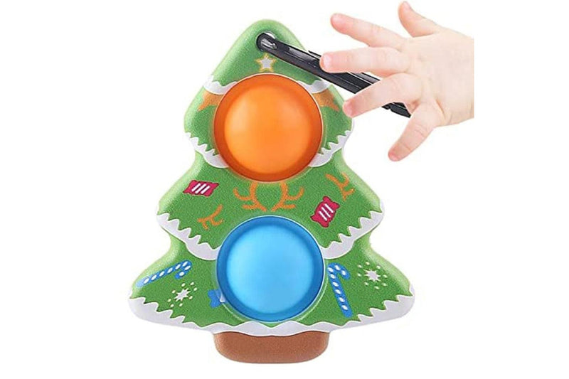 4pcs Pop Christmas Mini Bubbles Fidget Keychain Toys for Kids and Adults