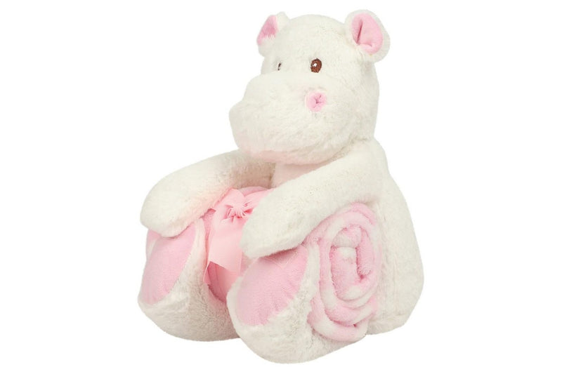 Mumbles Hippo Plush Toy (White/Pink) (One Size)