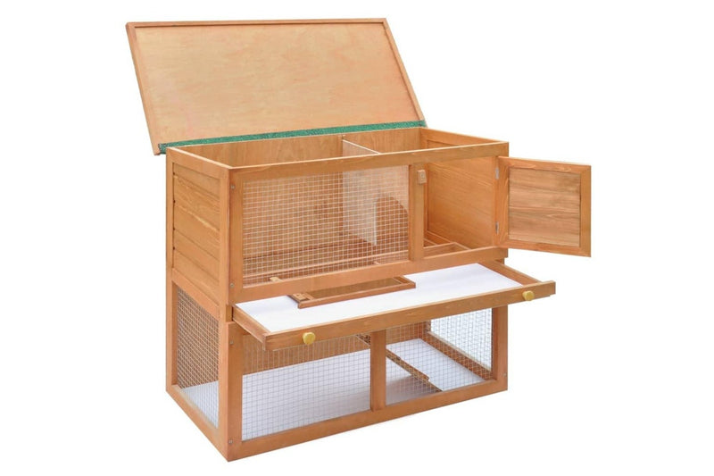 Outdoor Rabbit Hutch Small Animal House Pet Cage 1 Door Wood vidaXL