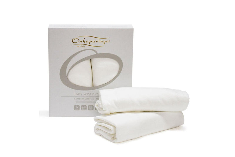 2PK Onkaparinga Baby Cotton Jersey Wraps Wrap Sleeping Blanket White