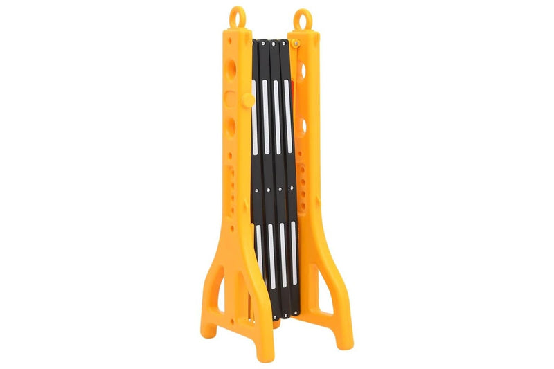 Folding Traffic Barrier Yellow and Black 250x38x96 cm vidaXL