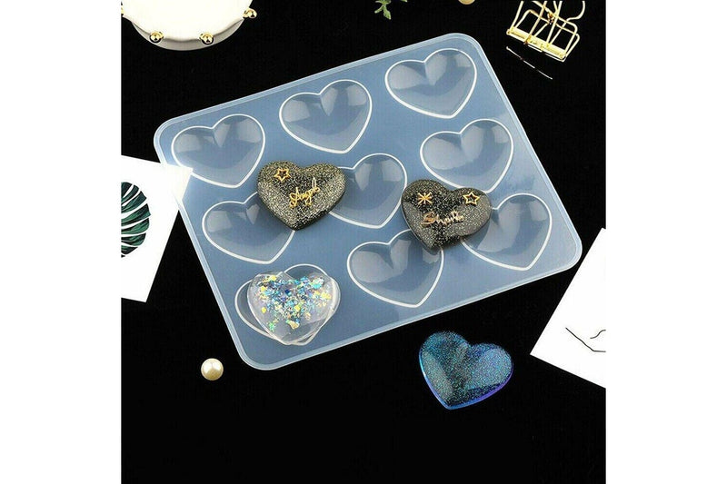 Silicone Pendant Mold Heart Necklace Jewelry Resin Mould Casting Craft DIY Tool