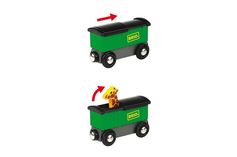 3pc Brio Safari Train Kids Childrens Pretend Play Interactive Toy Playset 3y+