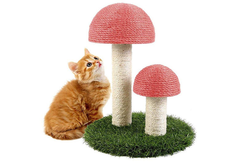 Cat Scratching Post & Climbing Frame - Mushrooms (Pink)