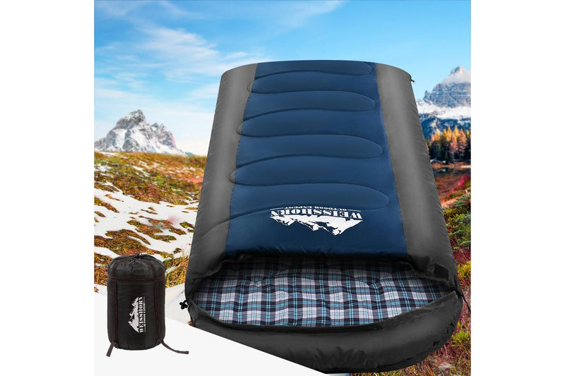 Weisshorn Sleeping Bag Single Thermal Camping Hiking Tent Blue -20C