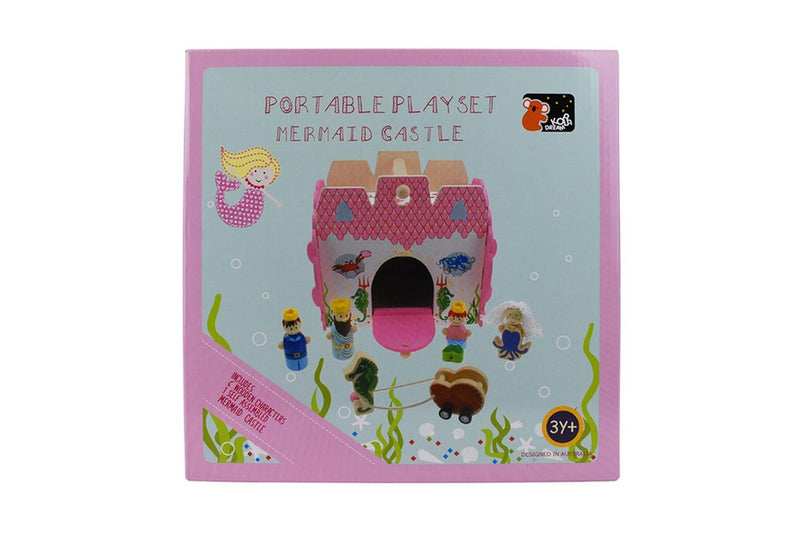 Koala Dream 25cm Mermaid Wooden Kids Children Sea Pretend Pink Playset Toy 3y+