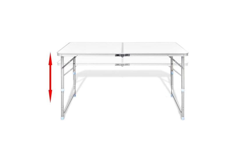 Foldable Camping Table Height Adjustable Aluminium 120 x 60 cm vidaXL