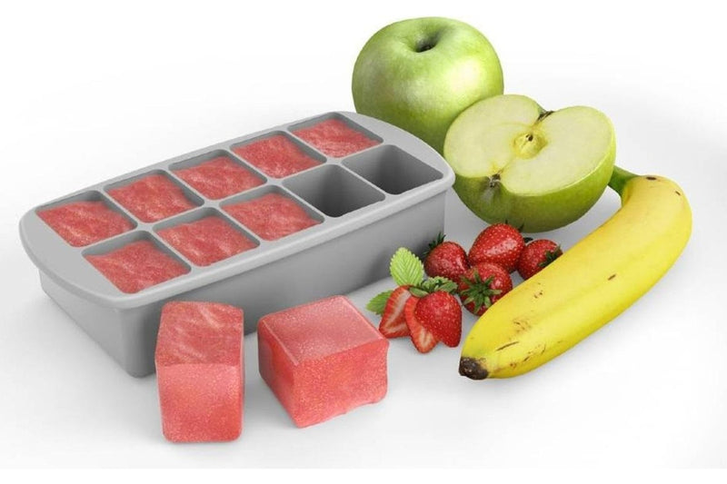 Melii: Silicone Baby Food Freezer Tray with Lid - Luxe Grey