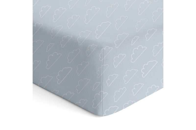 2PK Bubba Blue Nordic 77x135cm Jersey Cot Fitted Sheet 0-12m Dusty Sky Mint