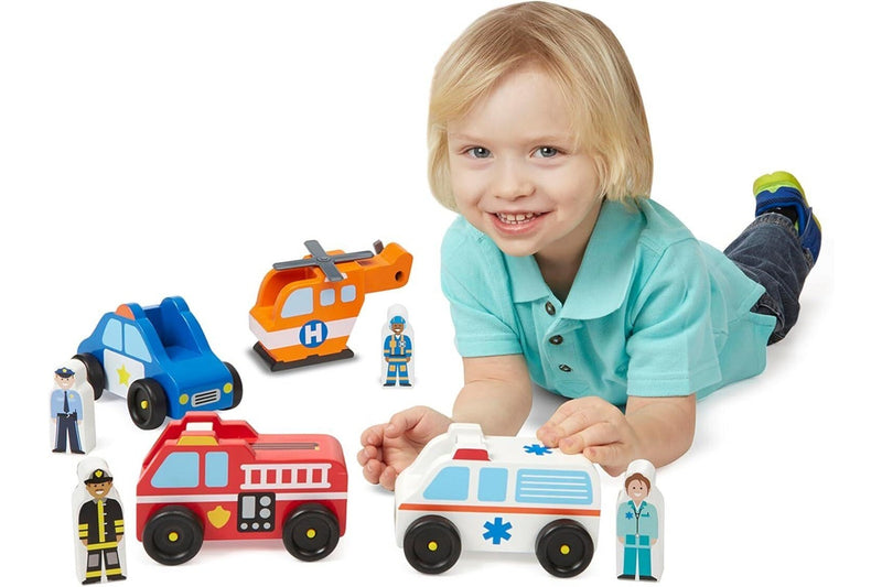 Melissa & Doug Emergency Vehicle Set Kids Childrens Interactive Play Toy 3+