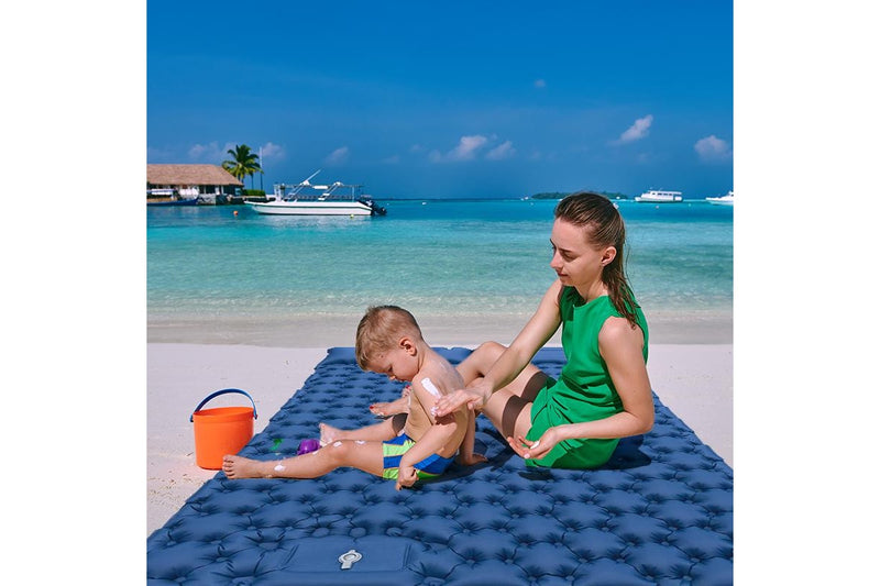 HYPERANGER Inflatable Double Camping Mat - Blue