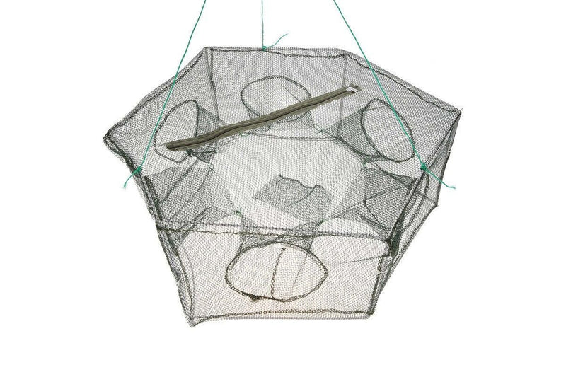 Foldable Fishing Net Hexagon 6 Hole Shrimp Cage Trap Minnow Crab Baits Mesh Nets