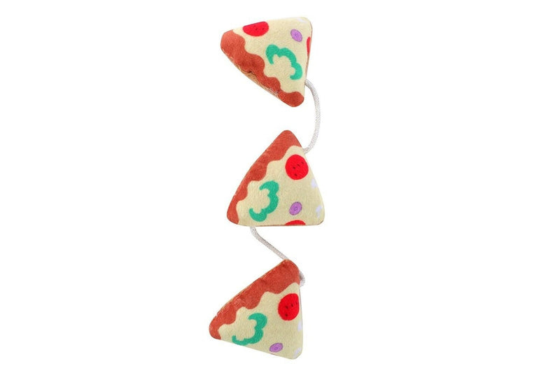 3x Paws & Claws Pet Cat Plush Pizza Dangler Interactive Toy w Crinkle & Catnip