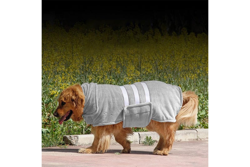 Petswol: Quick Drying Pet Bathrobe - Grey (M)