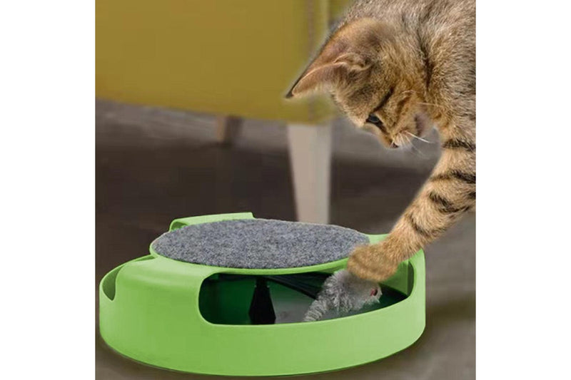 Pet Cat Catch Mouse Interactive Toy Cat Scratch Board Toy with Felt Scratching Claw Mat