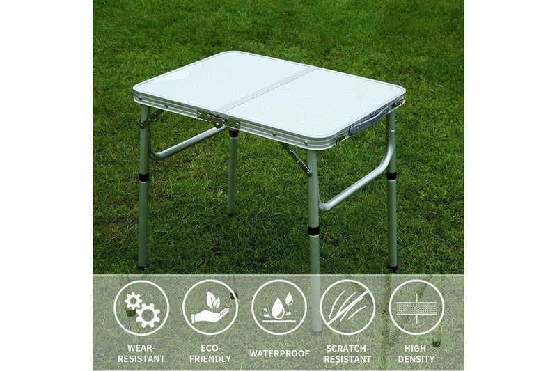 Costcom Folding Camp Table Small, with Adjustable Height Legs (90CM)