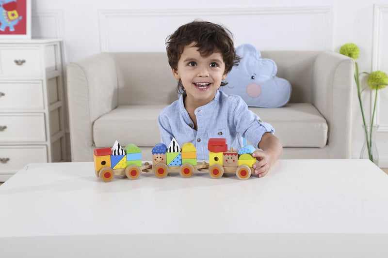 Tooky Toy Stacking Wooden Train Toddler Baby 18m+ Educational Stacking Toy