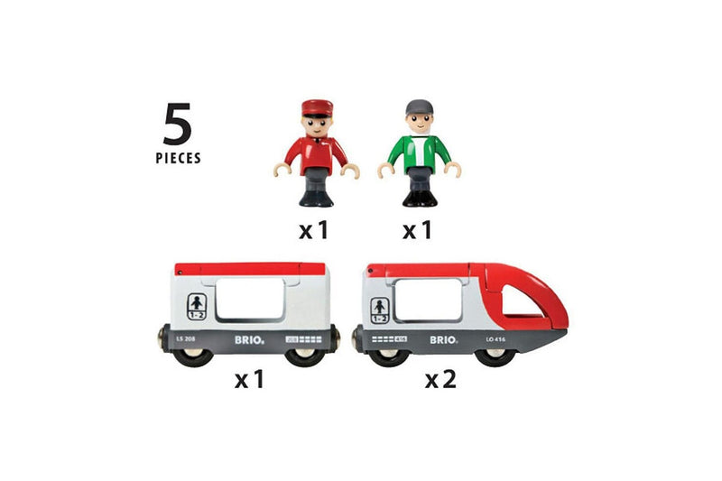 5pc Brio Travel Train Kids Childrens Pretend Play Interactive Toy Playset 3y+