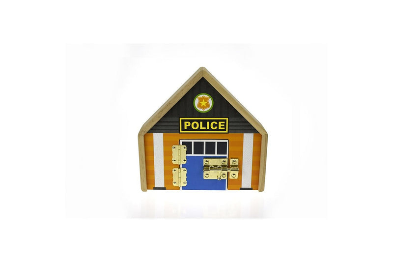 Kaper Kidz Metal Latch Playset Police Wooden 19cm Non-Toxic Toy Kids Toddler 3y+