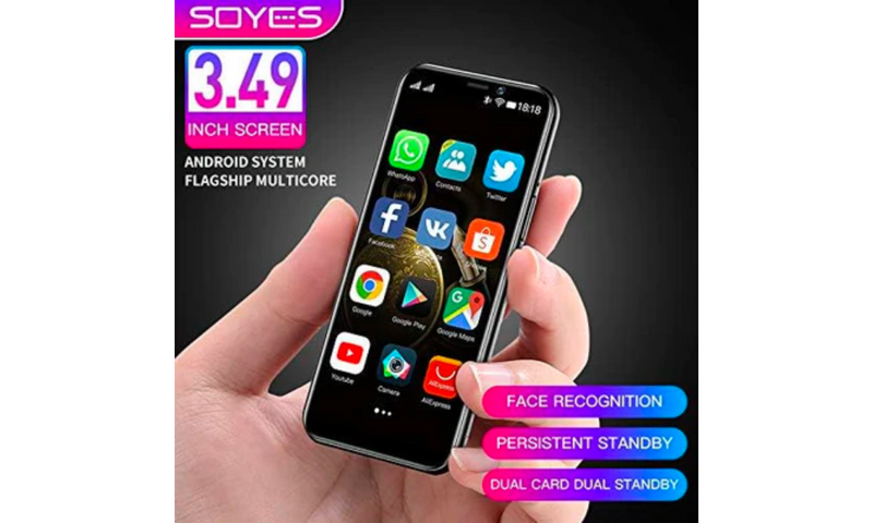 Mini Smartphone 3.49 Inch Screen 4G Dual SIM Mobile Phone Android OS 9.0 Quad-core GPS HD Mobile Phone (3GB+32GB)