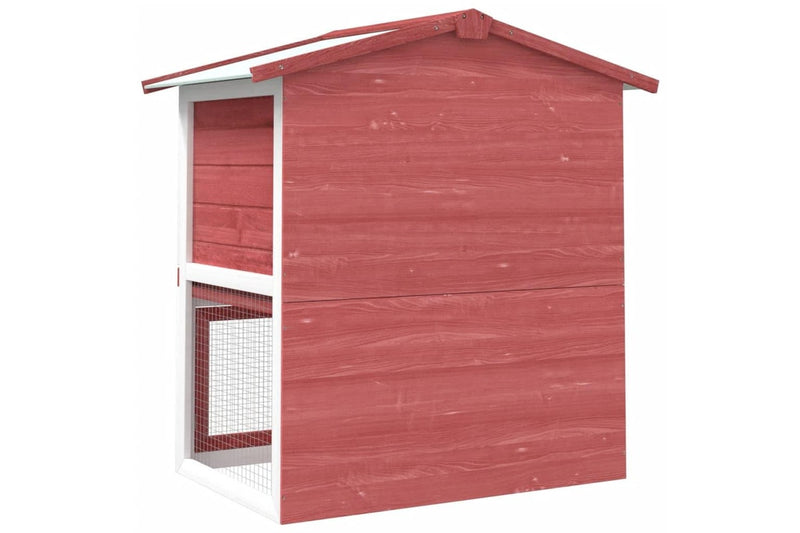 Outdoor Rabbit Hutch 3 Doors Red Wood vidaXL