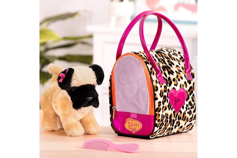 Pucci Pup - Leopard Plush Glam Bag & Pug