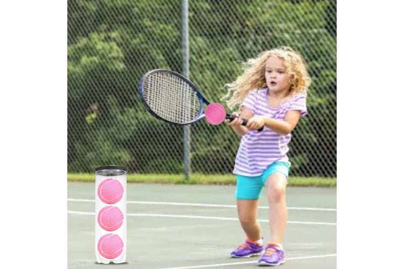 3Pcs Pink Practice Tennis Balls High Bounce Training Playing Tennis Balls for Beginners