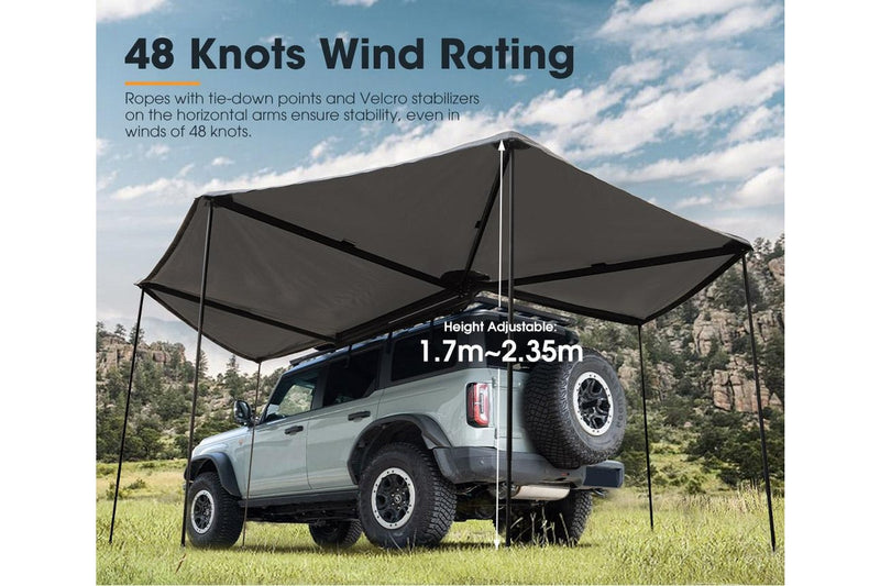 San Hima 270 Degree Free-Standing Awning 600D Double-Ripstop Oxford UPF50+ 4WD