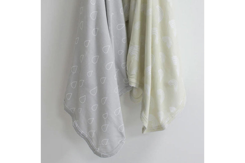 2PK Bubba Blue Nordic Bamboo 80x80cm Jersey Swaddle Wrap Baby 0-12m Grey Sand