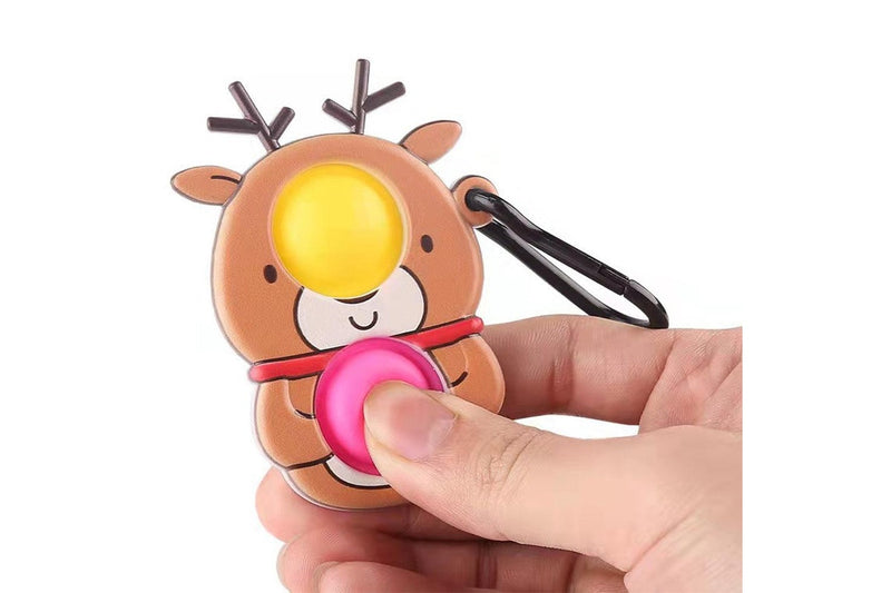 4pcs Pop Christmas Mini Bubbles Fidget Keychain Toys for Kids and Adults