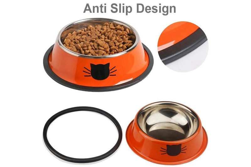 Stainless Steel Pet Bowl Set - Assorted Colours (3-Piece Set)