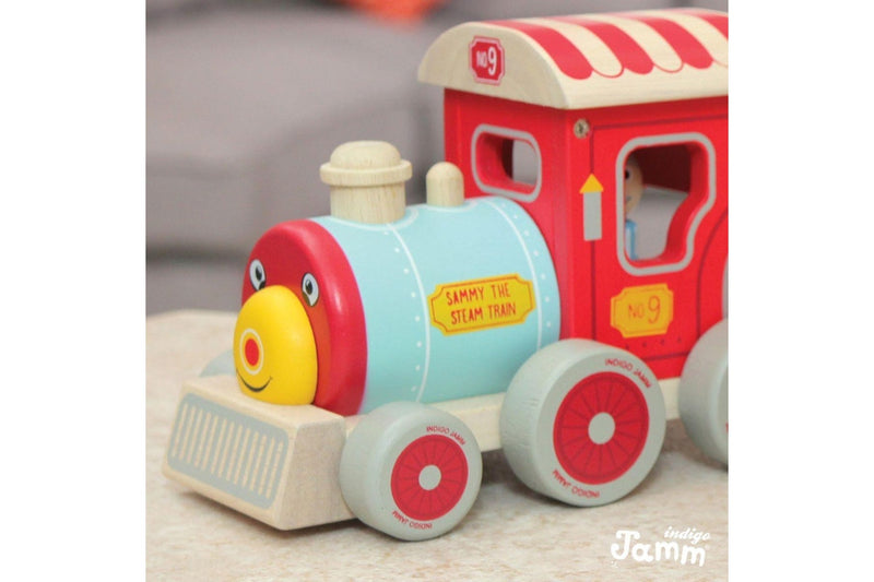 Indigo Jamm 38cm Sammy Steam Train Kids Children Interactive Wooden Toy Set 18m+