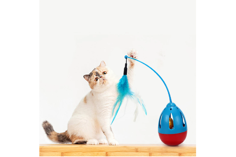 Funny Pet Interactive Tumbler Feather Cat Teaser Training Toy Cat Toys