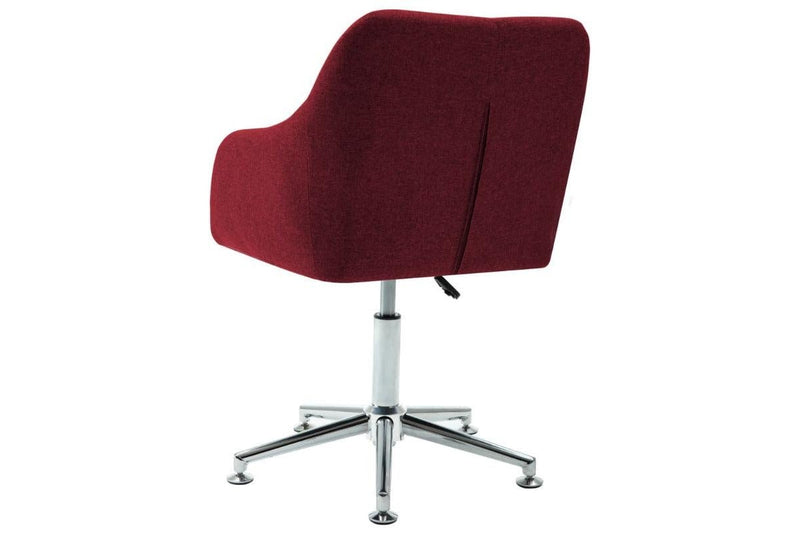 Swivel Dining Chair Wine Red Fabric Dining Chairs