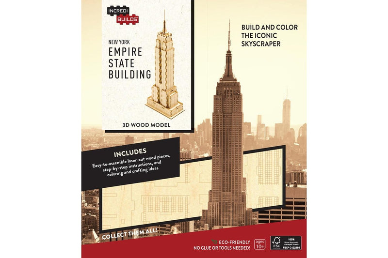 Insight Editions Incredibuilds New York Empire State Building 3D Wood Model 10y+