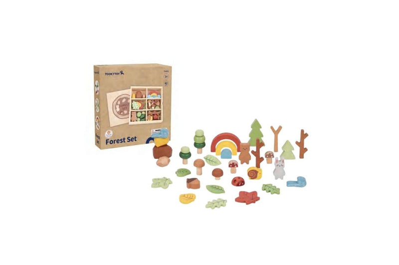 40pc Tooky Toy My Forest Friends Wooden Forest Set Kids Children Fun Play 3+